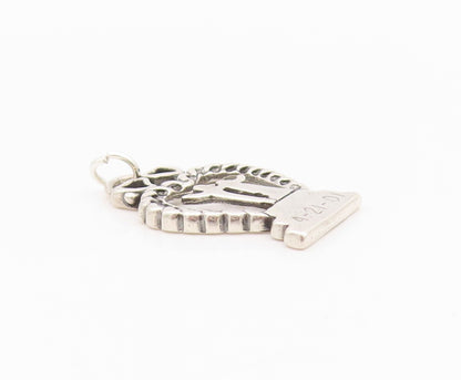 925 Sterling Silver Vintage Pendant Cutout Couple In Love Heart  PT24288