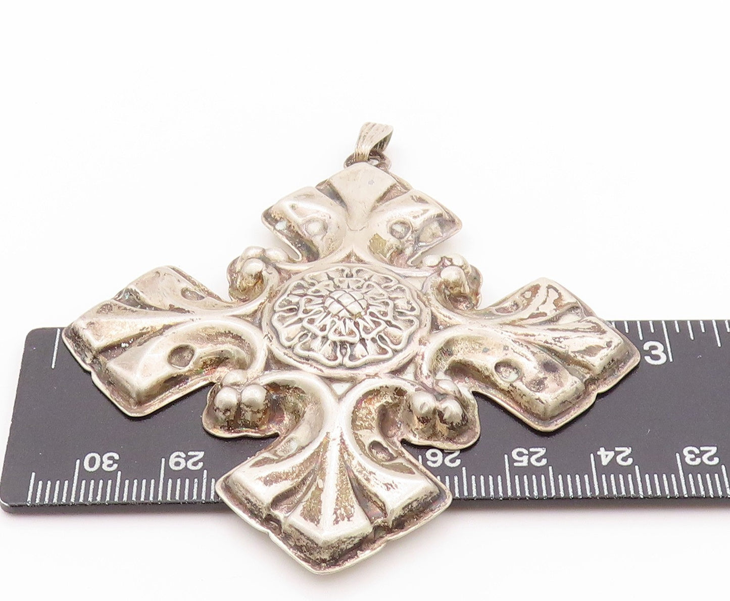 925 Sterling Silver Vintage Pendant REED & BARTON Antique Floral Carved  PT24038