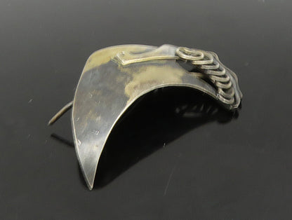 WH SWEDEN 925 Sterling Silver  Vintage Oxidized Abstract Brooch Pin  BP9239