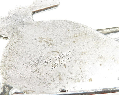 MONET 925 Sterling Silver  Vintage Perched Bird Motif Brooch Pin  BP4138