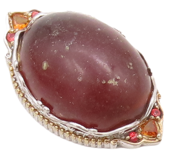 925 Sterling Silver Vintage Pendant MICHAEL VALITUTTI Framed Gemstone  PT23199
