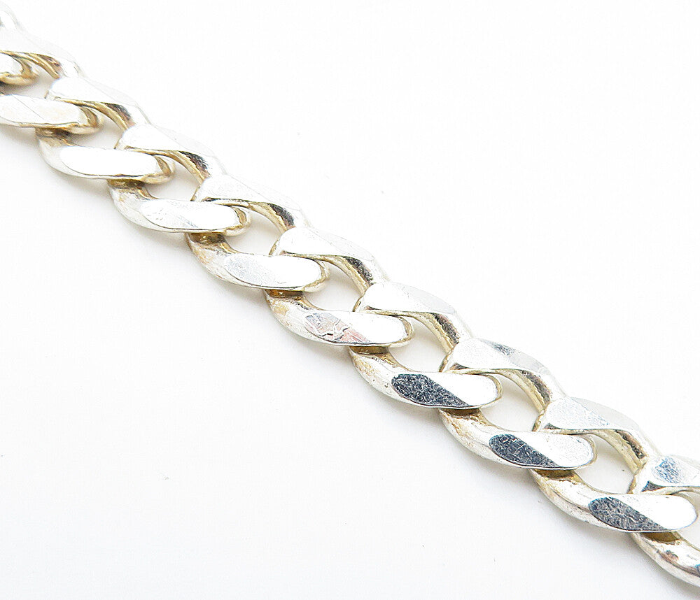 925 Sterling Silver  Vintage Shiny Minimalist Curb Link Chain Necklace  NE1156