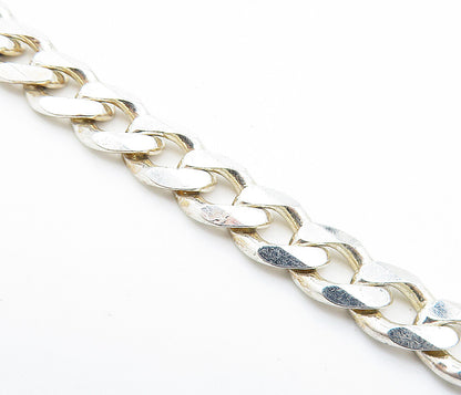 925 Sterling Silver  Vintage Shiny Minimalist Curb Link Chain Necklace  NE1156
