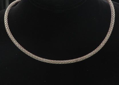 BALI 925 Sterling Silver  Vintage Dark Tone Weaved Collar Necklace  NE1497