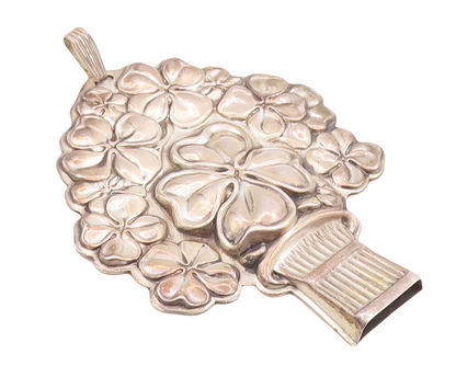 925 Sterling Silver Vintage Pendant REED & BARTON Solid Carved Flowers  PT23415
