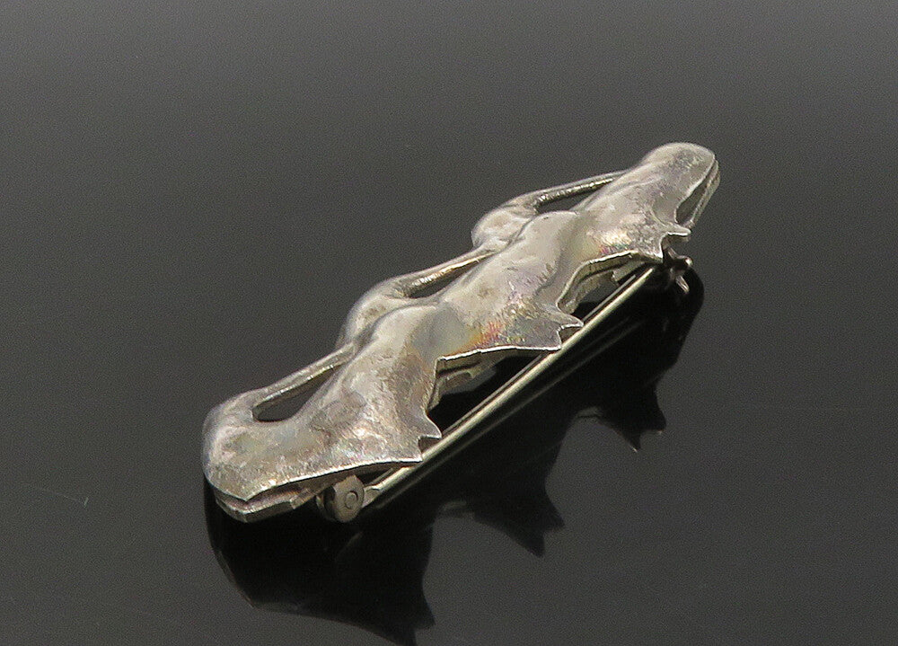 MEXICO 925 Sterling Silver  Vintage Triple Horse Head Brooch Pin  BP8833