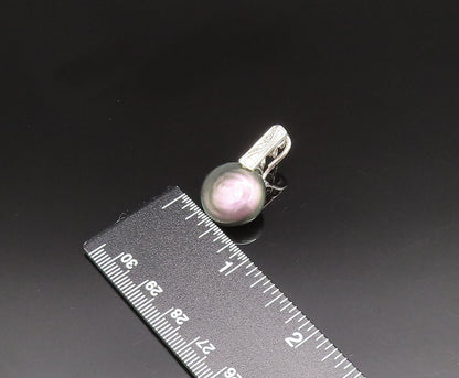 925 Sterling Silver  Vintage Cubic Zirconia Bar & Bead Earrings  EG11923