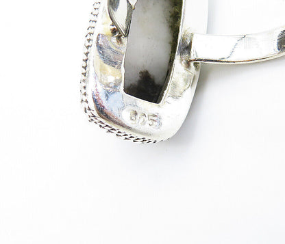 925 Sterling Silver  Cabochon Black & White Jasper Cocktail Ring Sz 8  RG8211
