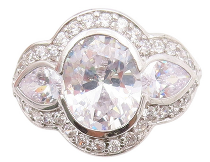 925 Sterling Silver Vintage Ring Multi Shape CZ Statement Band   Sz 7  RG33481