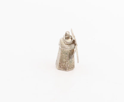925 Sterling Silver Vintage Pendant 3D Etched Windmill Souvenir Charm  PT25577