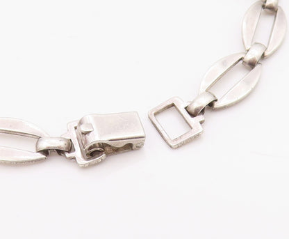 925 Sterling Silver Vintage Bracelet Elegant Cabochon Cat Eye Link  BT12113