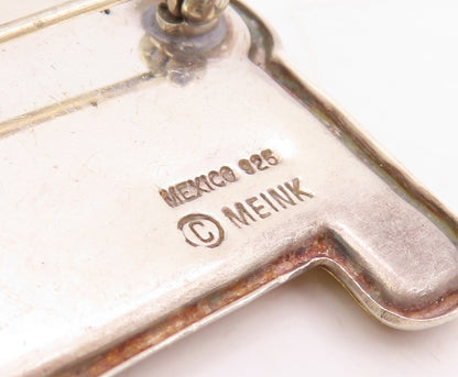 925 Sterling Silver Vintage Brooch Pin MEINK Enameled Cutout Chair  BP11455
