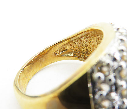 ROSS SIMON 925 Silver Amethyst & Topaz Two Tone Cocktail Ring Sz 6.5 RG6768