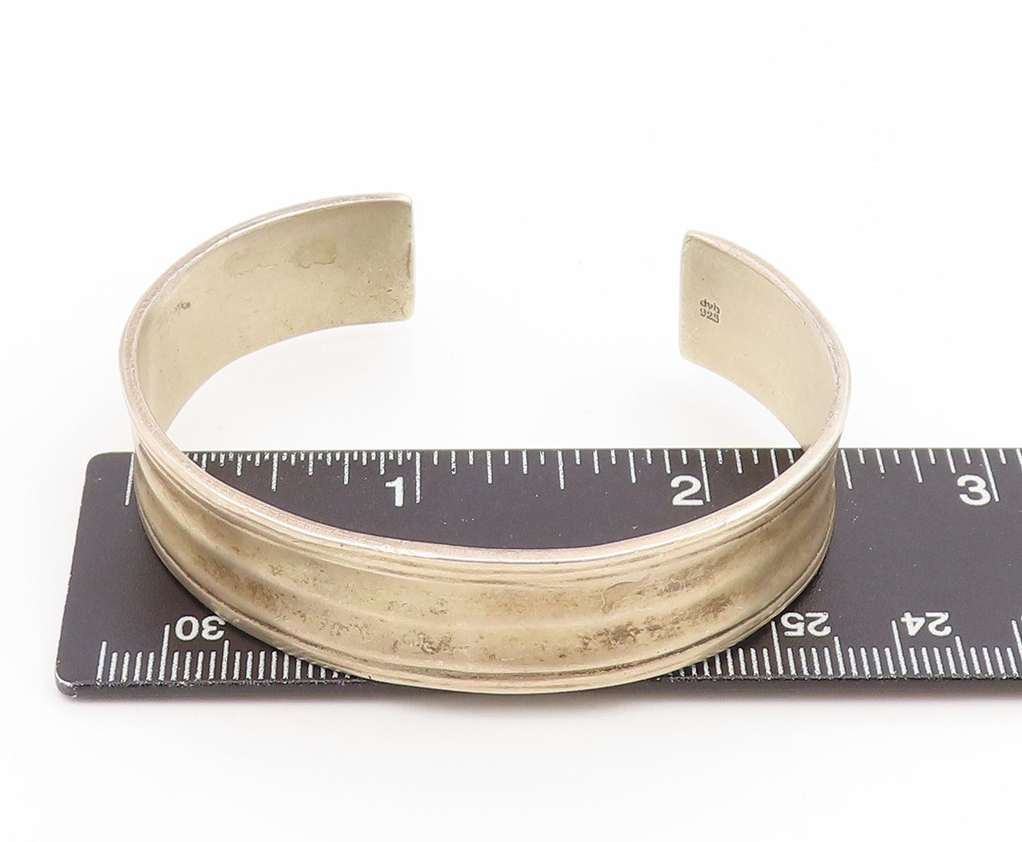 925 Sterling Silver Vintage Bracelet Engraved Anything Is Possible Cuff  BT11914