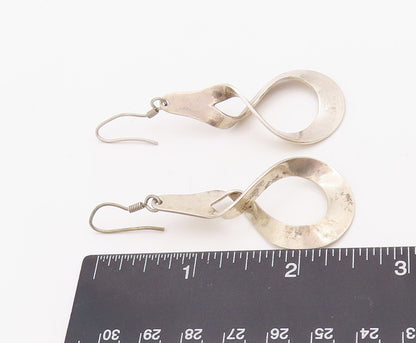 925 Sterling Silver Vintage Earrings MEXICO Cutout Twisted Drop Design  EG13176
