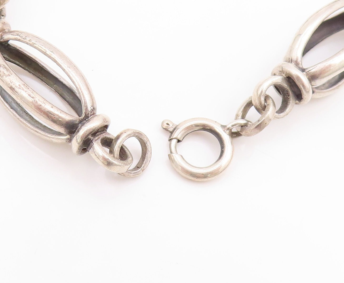 925 Sterling Silver Vintage Bracelet Open Cutout Bead Design  BT11020