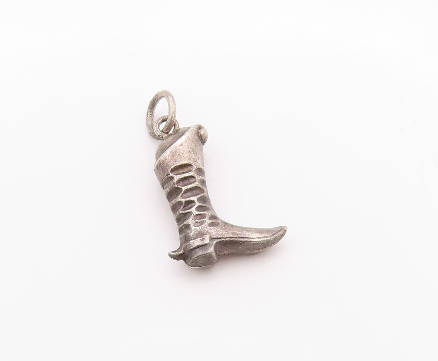 925 Sterling Silver Vintage Pendant Antique Dark Tone Winter Boot Charm  PT24633