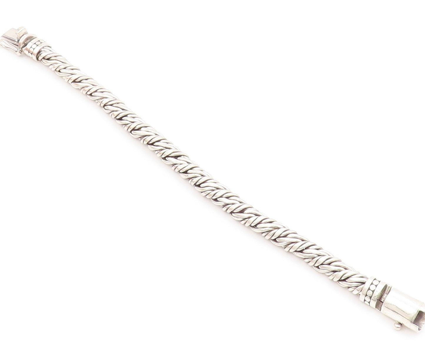 925 Sterling Silver Vintage Bracelet SAMUEL BENHAM Brutalist Braded BT10997