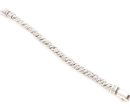 925 Sterling Silver Vintage Bracelet SAMUEL BENHAM Brutalist Braded BT10997