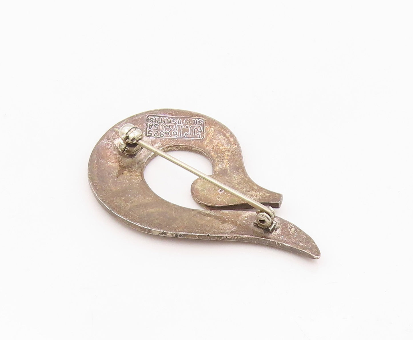 925 Sterling Silver Vintage Brooch Pin JAMES ROGERS Geometric Bird  BP12544