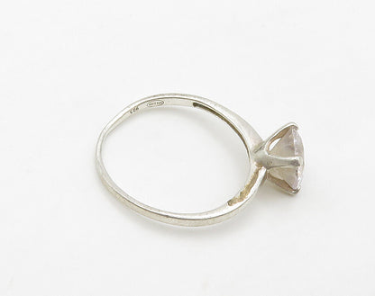 925 Sterling Silver  Cubic Zirconia Minimalist Solitaire Ring Sz 8  RG16193