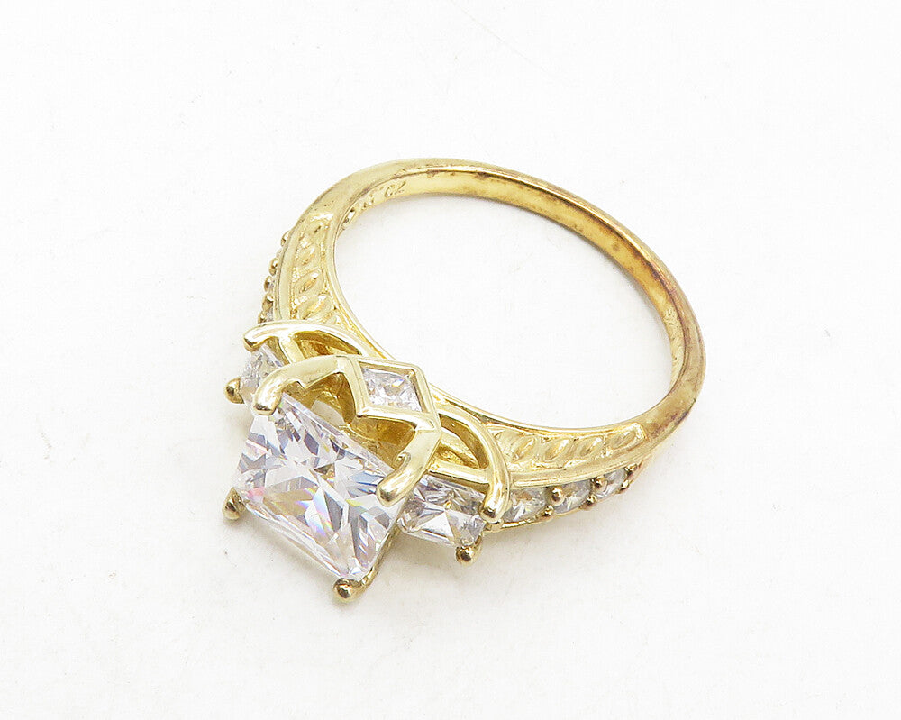 ROSS SIMON 925 Silver  Cubic Zirconia Solitaire Accent Ring Sz 10  RG9893