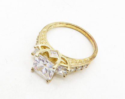 ROSS SIMON 925 Silver  Cubic Zirconia Solitaire Accent Ring Sz 10  RG9893