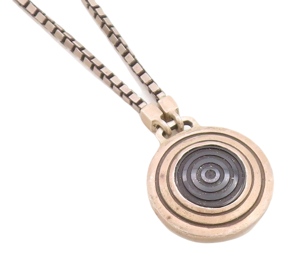 925 Sterling Silver Vintage Two Tone Pendant Venetian Chain Necklace NE2145