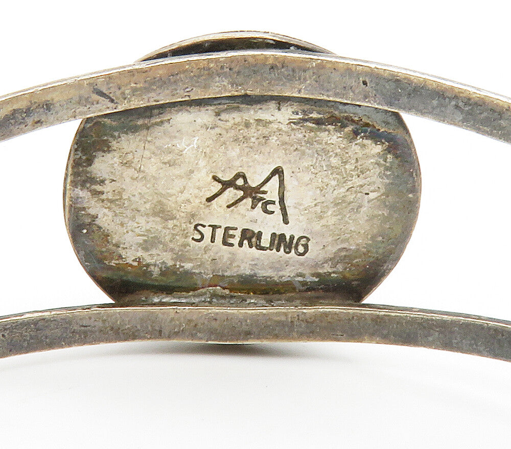 NAVAJO 925 Sterling Silver  Vintage Cabochon Turquoise Cuff Bracelet  BT5881