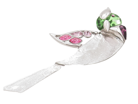 925 Sterling Silver Vintage Brooch Pin Designer Multi Color CZ Bird  BP11151