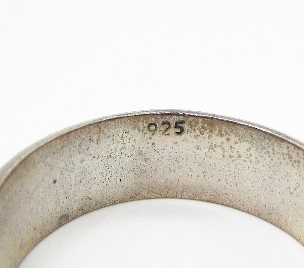 925 Sterling Silver  Vintage Jumping Dolphins Pattern Band Ring Sz 11.5  RG3083