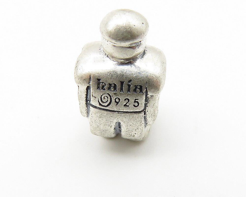 925 Sterling Silver  Vintage Petite Figure Spiral Detail Bead Pendant  PT8198