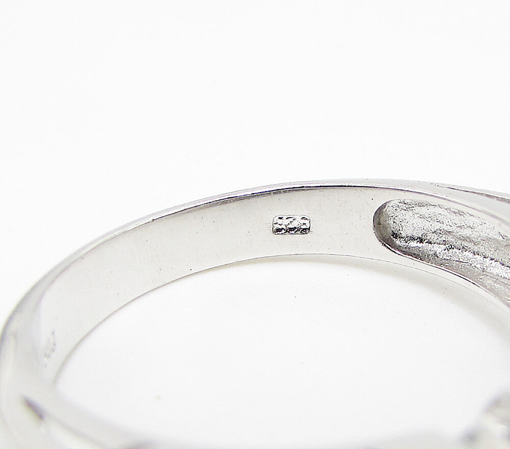 925 Sterling Silver  White Cubic Zirconia Filigree Band Ring Sz 7  RG3414