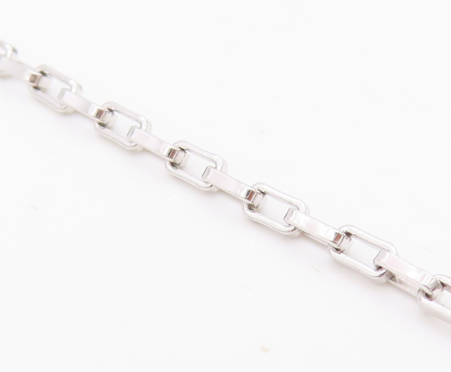 925 Sterling Silver Vintage Necklace Minimalist Geometric Pyramid Chain   NE4726