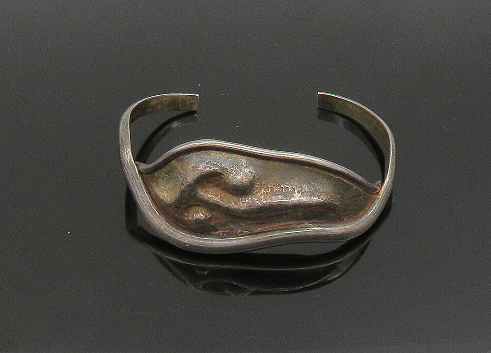 HASKELL 925 Sterling Silver   Vintage Modernist Sculpted Cuff Bracelet  BT9165