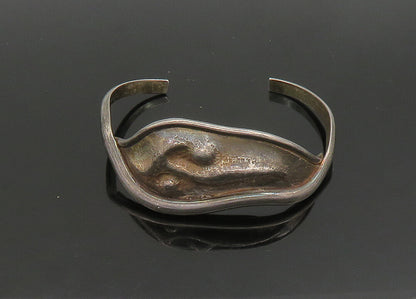 HASKELL 925 Sterling Silver   Vintage Modernist Sculpted Cuff Bracelet  BT9165