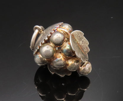 925 Sterling Silver  Vintage Hollow Grape Cluster Charm Pendant  PT20453