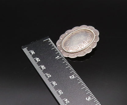 925 Silver  Vintage Etched & Rope Twist Floral Clip Back Earrings  EG12210