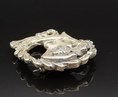 925 Sterling Silver  Vintage Antique Goddess Mermaid Brooch Pin  BP9627