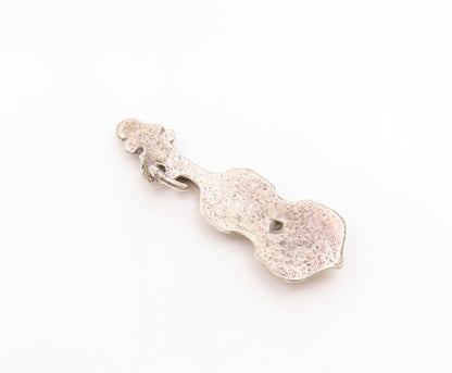 925 Sterling Silver  Vintage Petite Shiny Cello Instrument Pendant  PT15983