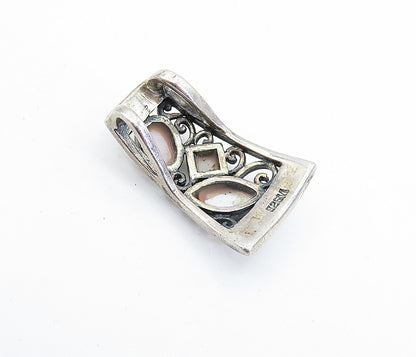 925 Sterling Silver Vintage Multi Shape Mother Of Pearl Slide Pendant PT4717