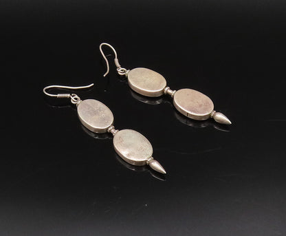 925 Silver  Vintage Minimalist Double Oval & Pointed Bar Earrings  EG12168