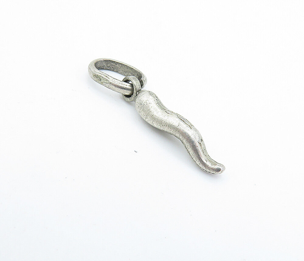 925 Sterling Silver  Vintage Petite Dark Tone Chili Pepper Drop Pendant PT4710