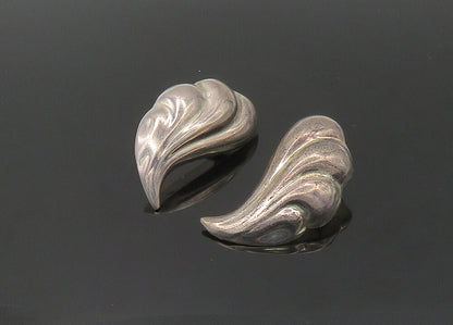 MEXICO 925 Sterling Silver  Vintage Hollow Fluted Wing Drop Earrings  EG10722