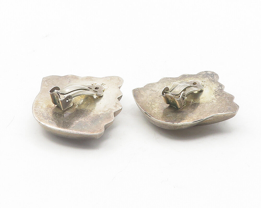MEXICO 925 Sterling Silver Vintage Graduated Design Non Pierce Earrings EG6031
