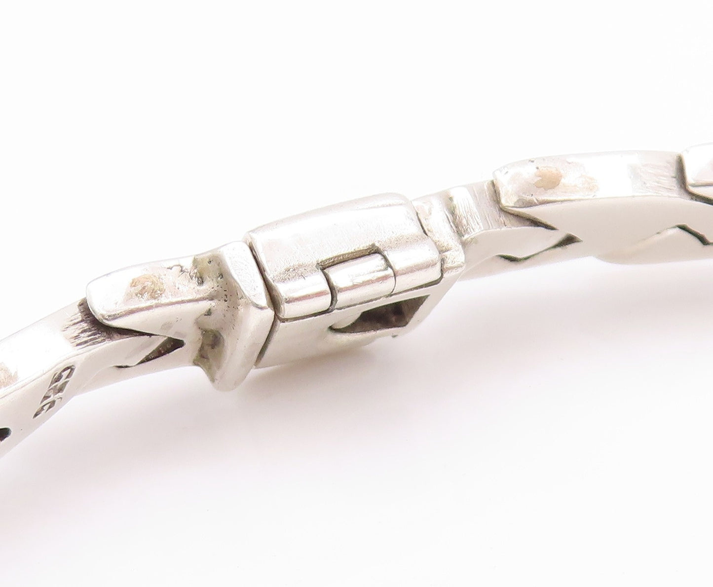 925 Sterling Silver Vintage Necklace Designer Graduated Link Band NE4570