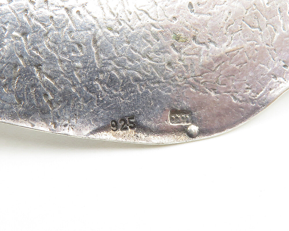 NILI ISRAEL 925 Sterling Silver  Vintage Shiny Etched Leaf Brooch Pin  BP6933