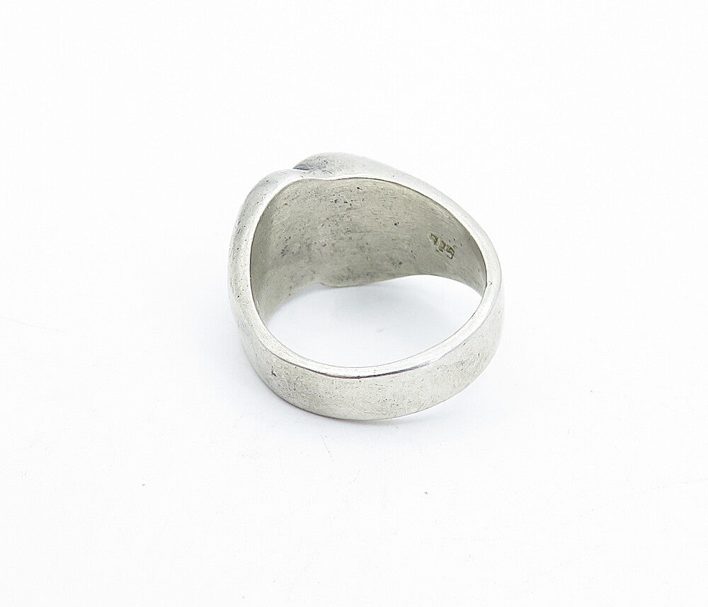 MEXICO 925 Sterling Silver  Vintage Sculpted Dome Band Ring Sz 10  RG3853
