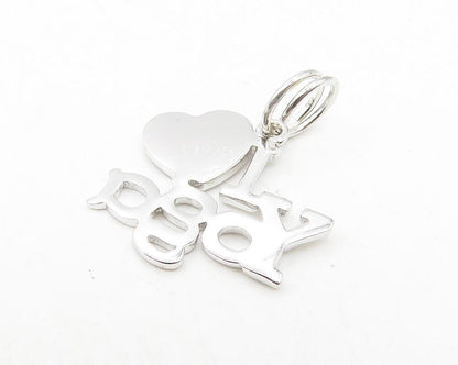925 Sterling Silver  Enamel Detail I Love Yoga Shiny Drop Pendant  PT9276