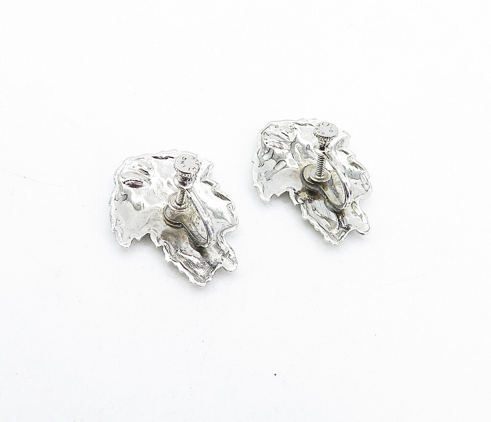 925 Sterling Silver  Shiny Polished Autumn Leaf Non Pierce Earrings  EG2342